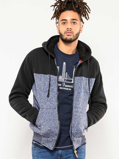 D555 Allen Zip Through Hoody With Sherpa Lining - Pulovere & hanorace - Pulovere & Hanorace Bărbați Mărimi Mari
