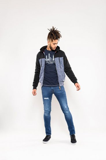 D555 Allen Zip Through Hoody With Sherpa Lining - Pulovere & hanorace - Pulovere & Hanorace Bărbați Mărimi Mari