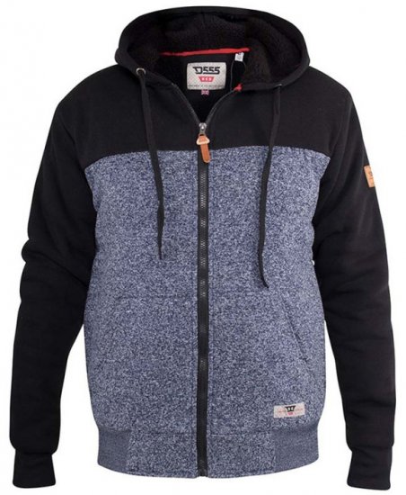 D555 Allen Zip Through Hoody With Sherpa Lining - Pulovere & hanorace - Pulovere & Hanorace Bărbați Mărimi Mari