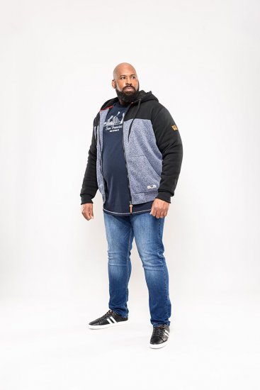 D555 Allen Zip Through Hoody With Sherpa Lining - Pulovere & hanorace - Pulovere & Hanorace Bărbați Mărimi Mari