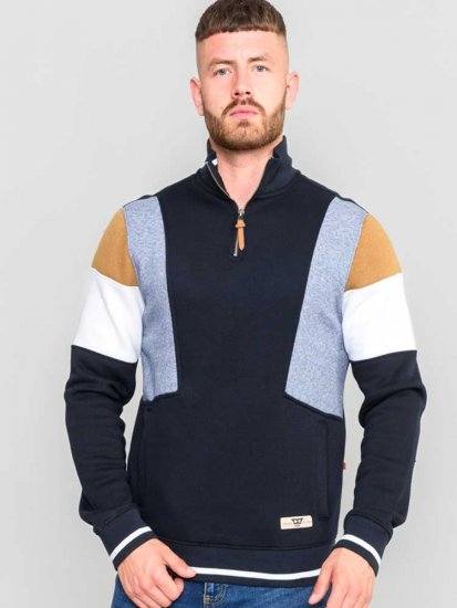 D555 Kenington Cut And Sew Half Zipper Sweatshirt - Pulovere & hanorace - Pulovere & Hanorace Bărbați Mărimi Mari