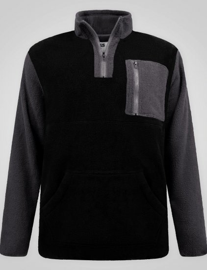D555 Daly Quarter Zip Fleece Sweatshirt Negru/Gri - Pulovere & hanorace - Pulovere & Hanorace Bărbați Mărimi Mari
