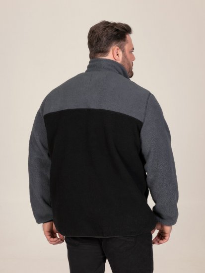 D555 Daly Quarter Zip Fleece Sweatshirt Negru/Gri - Pulovere & hanorace - Pulovere & Hanorace Bărbați Mărimi Mari