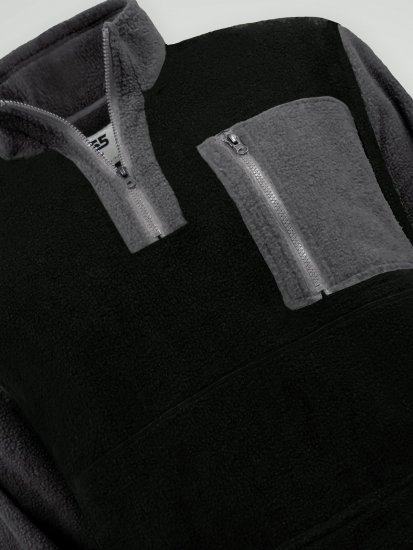 D555 Daly Quarter Zip Fleece Sweatshirt Negru/Gri - Pulovere & hanorace - Pulovere & Hanorace Bărbați Mărimi Mari