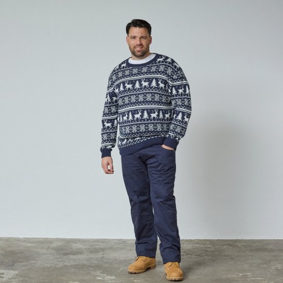 North Latitude 63144 Fjell Reindeer Knit Albastru marin - Pulovere & hanorace - Pulovere & Hanorace Bărbați Mărimi Mari