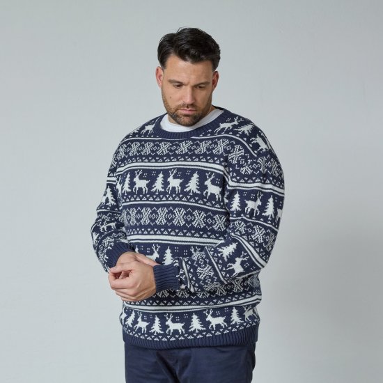 North Latitude 63144 Fjell Reindeer Knit Albastru marin - Pulovere & hanorace - Pulovere & Hanorace Bărbați Mărimi Mari
