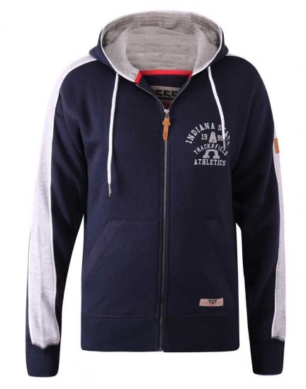 D555 Eaton Full Zip Hoodie Navy - Pulovere & hanorace - Pulovere & Hanorace Bărbați Mărimi Mari