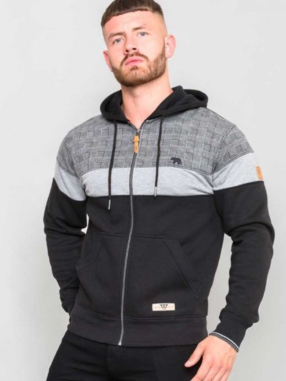 D555 Kipling Full Zip Hoodie Black - Pulovere & hanorace - Pulovere & Hanorace Bărbați Mărimi Mari
