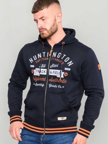 D555 Flanders Full Zip Hoody With Chest Print - Pulovere & hanorace - Pulovere & Hanorace Bărbați Mărimi Mari