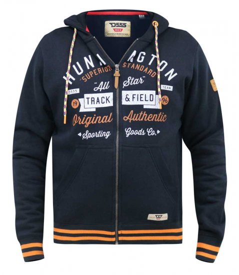 D555 Flanders Full Zip Hoody With Chest Print - Pulovere & hanorace - Pulovere & Hanorace Bărbați Mărimi Mari