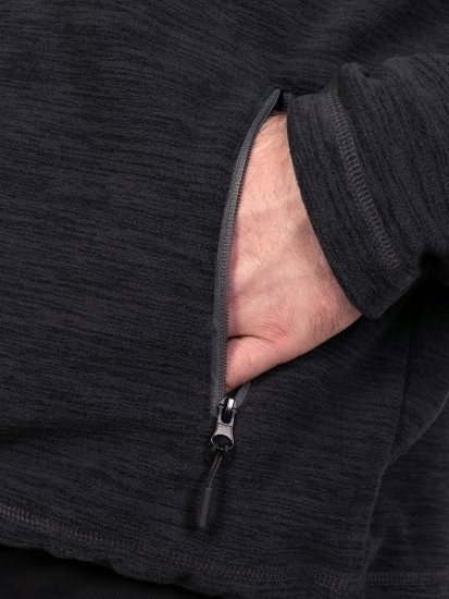 D555 Damien Micro Fleece Zip Through Hoody Negru/Gri - Pulovere & hanorace - Pulovere & Hanorace Bărbați Mărimi Mari