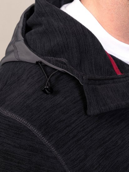 D555 Damien Micro Fleece Zip Through Hoody Negru/Gri - Pulovere & hanorace - Pulovere & Hanorace Bărbați Mărimi Mari