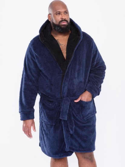 D555 Newquay Bathrobe Navy - Lenjerie intimă & costum baie - Lenjerie Intimă Bărbați Mărimi Mari