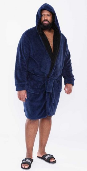 D555 Newquay Bathrobe Navy - Lenjerie intimă & costum baie - Lenjerie Intimă Bărbați Mărimi Mari