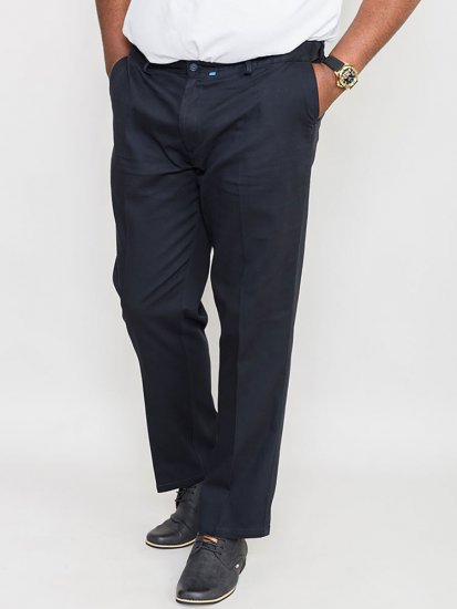 D555 Bruno Stretch Chino pants with Extenda Waist Indigo Blue - Blugi & pantaloni - Blugi & Pantaloni Bărbați Mărimi Mari