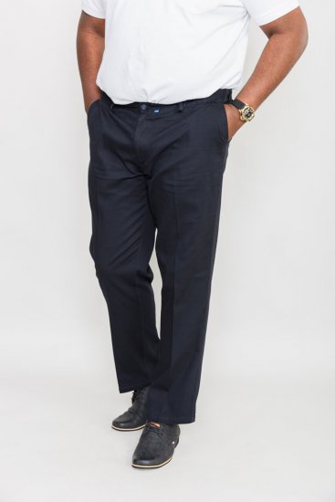 D555 Bruno Stretch Chino pants with Extenda Waist Indigo Blue - Blugi & pantaloni - Blugi & Pantaloni Bărbați Mărimi Mari
