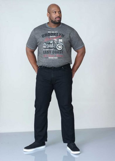 Duke Balfour Relaxed Comfort Fit Stretch Jeans With Elasticated Waist Black - Blugi & pantaloni - Blugi & Pantaloni Bărbați Mărimi Mari