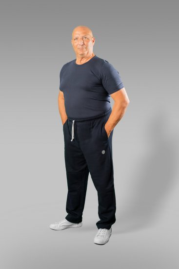 20 Nodi Ponente Long Leg Sports Pants in Combed Fleece Cotton Navy - Pantaloni trening - Pantaloni Trening Bărbați Mărimi Mari
