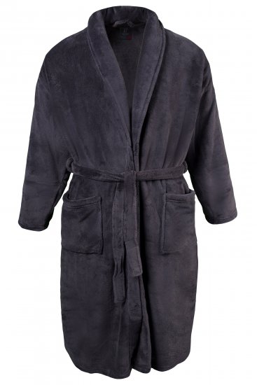 JP1880 Bathrobe with Spacious Patch Pockets Grey - Lenjerie intimă & Costum baie - Lenjerie Intimă Bărbați Mărimi Mari