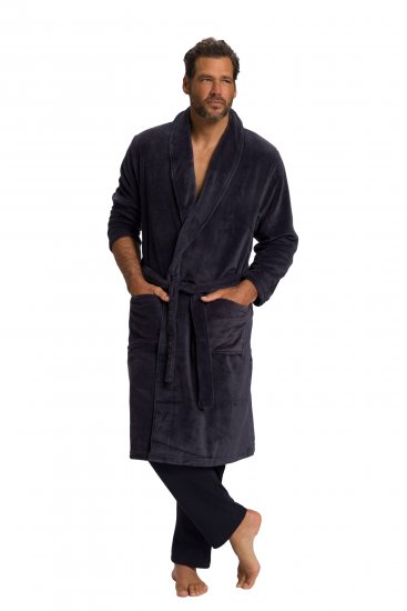 JP1880 Bathrobe with Spacious Patch Pockets Grey - Lenjerie intimă & costum baie - Lenjerie Intimă Bărbați Mărimi Mari