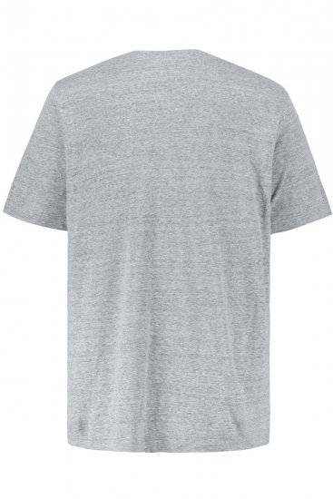 JP1880 702415 Tricou cu decolteu în V Gri melanj - Tricouri - Tricouri Bărbați Mărimi Mari