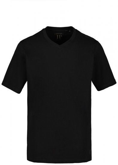 JP1880 702415 Tricou cu decolteu în V Neagră - Tricouri - Tricouri Bărbați Mărimi Mari