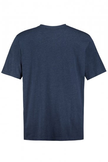 JP1880 702415 Tricou cu decolteu în V Albastru mediu melanj - Tricouri - Tricouri Bărbați Mărimi Mari