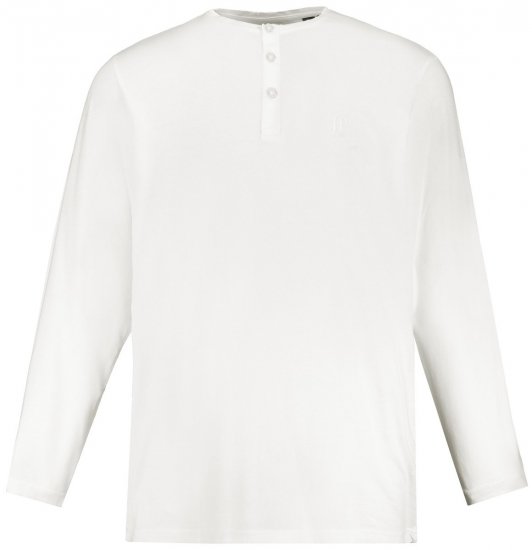 JP1880 702555 Tricou Henley cu mânecă lungă Albă - Tricouri - Tricouri Bărbați Mărimi Mari