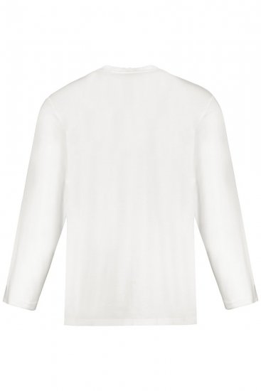 JP1880 702555 Tricou Henley cu mânecă lungă Albă - Tricouri - Tricouri Bărbați Mărimi Mari
