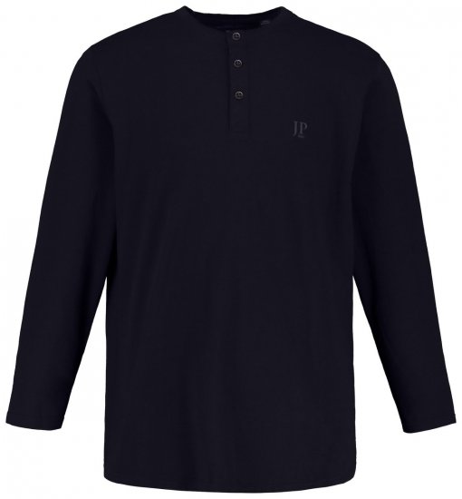 JP1880 702555 Tricou Henley cu mânecă lungă Bleumarin - Tricouri - Tricouri Bărbați Mărimi Mari