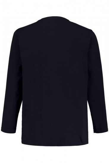 JP1880 702555 Tricou Henley cu mânecă lungă Bleumarin - Tricouri - Tricouri Bărbați Mărimi Mari