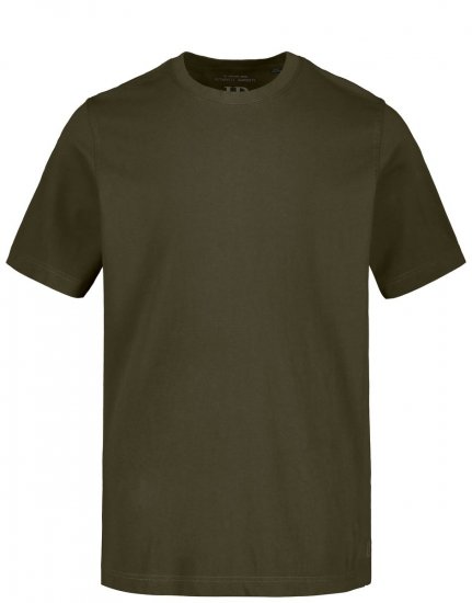 JP1880 702558 Tricou cu guler rotund Oliv închis - Tricouri - Tricouri Bărbați Mărimi Mari