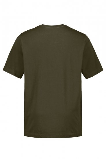 JP1880 702558 Tricou cu guler rotund Oliv închis - Tricouri - Tricouri Bărbați Mărimi Mari