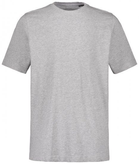 JP1880 702558 Tricou cu guler rotund Gri melanj - Tricouri - Tricouri Bărbați Mărimi Mari