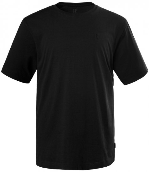 JP1880 702558 Tricou cu guler rotund Neagră - Tricouri - Tricouri Bărbați Mărimi Mari