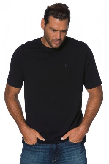 JP1880 702558 Tricou cu guler rotund Neagră - Tricouri - Tricouri Bărbați Mărimi Mari