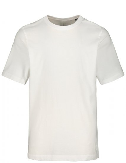 JP1880 702558 Tricou cu guler rotund Albă - Tricouri - Tricouri Bărbați Mărimi Mari