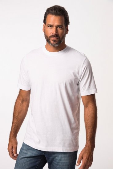 JP1880 702558 Tricou cu guler rotund Albă - Tricouri - Tricouri Bărbați Mărimi Mari
