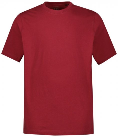 JP1880 702558 Tricou cu guler rotund Roșu închis - Tricouri - Tricouri Bărbați Mărimi Mari