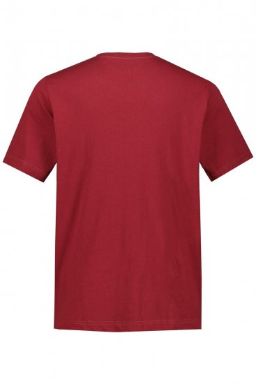 JP1880 702558 Tricou cu guler rotund Roșu închis - Tricouri - Tricouri Bărbați Mărimi Mari