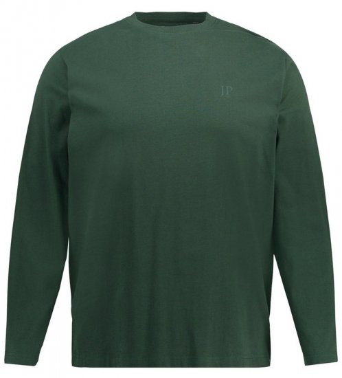 JP1880 Long Sleeve OEKO-TEX T-shirt Green - Tricouri - Tricouri Bărbați Mărimi Mari