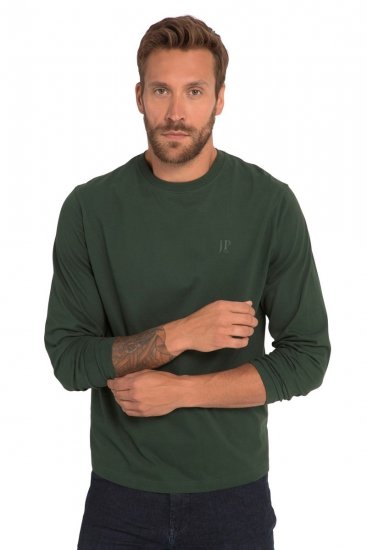 JP1880 Long Sleeve OEKO-TEX T-shirt Green - Tricouri - Tricouri Bărbați Mărimi Mari