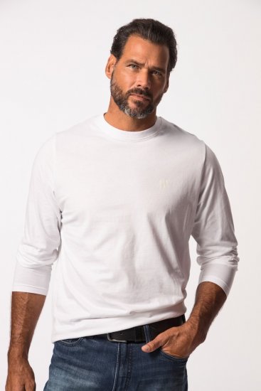 JP1880 702559 Tricou cu mânecă lungă Albă - Tricouri - Tricouri Bărbați Mărimi Mari