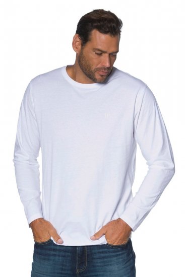 JP1880 702559 Tricou cu mânecă lungă Albă - Tricouri - Tricouri Bărbați Mărimi Mari