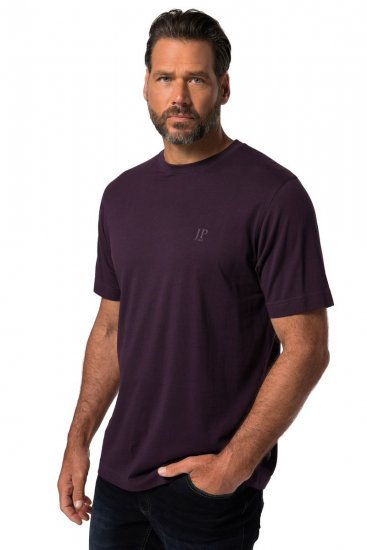JP1880 702637 Tricou cu guler rotund set de 2 Violet închis/Neagră - Tricouri - Tricouri Bărbați Mărimi Mari