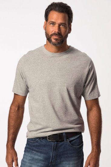 JP1880 702637 Tricou cu guler rotund set de 2 Gri melanj - Tricouri - Tricouri Bărbați Mărimi Mari