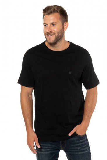 JP1880 702637 Tricou cu guler rotund set de 2 Neagră - Tricouri - Tricouri Bărbați Mărimi Mari