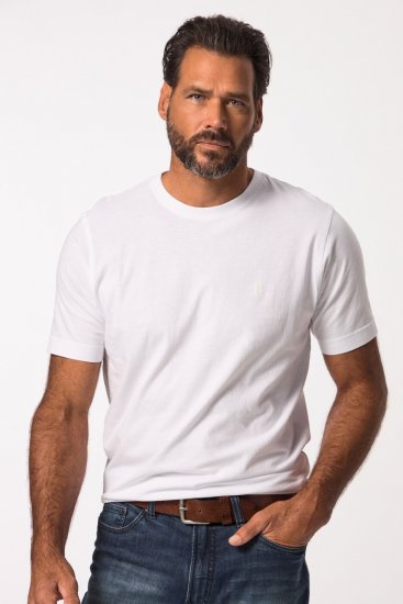 JP1880 702637 Tricou cu guler rotund set de 2 Albă - Tricouri - Tricouri Bărbați Mărimi Mari