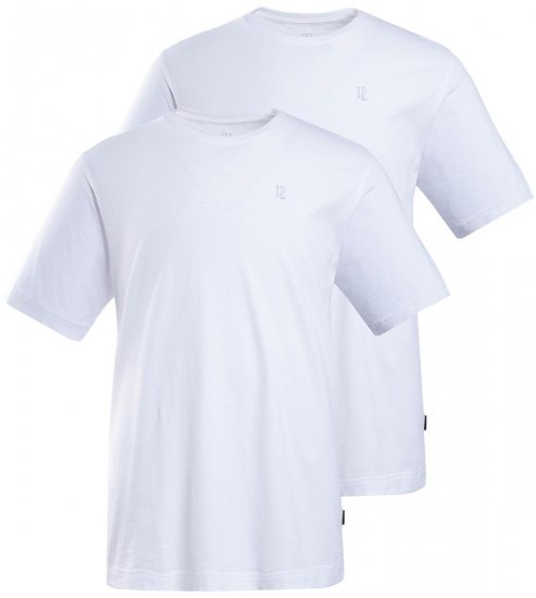 JP1880 702637 Tricou cu guler rotund set de 2 Albă - Tricouri - Tricouri Bărbați Mărimi Mari