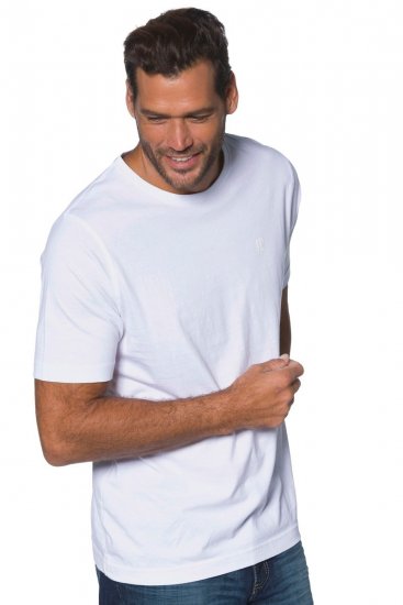 JP1880 702637 Tricou cu guler rotund set de 2 Albă - Tricouri - Tricouri Bărbați Mărimi Mari